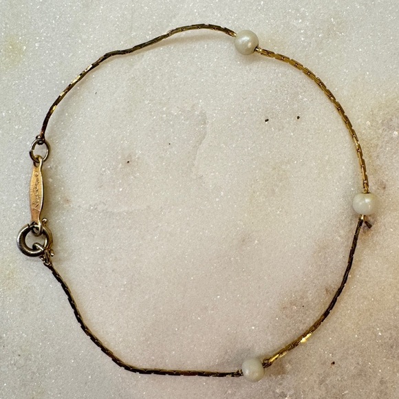 Napier Gold and Pearl Bracelet - Picture 2 of 4
